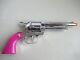 Vintage Girls Pink Gonher Spain Cavalry Diecast Cap Gun Pistol Revolver 1980s