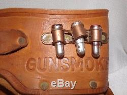 Vintage Gunsmoke Marshall Matt Dillon Leather Toy Cap Gun Holster Rare Condition