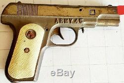 Vintage HUBLEY ARMY 45 CAP GUN WITH ORIGINAL HOLSTER COLT GRIPS FREE SHIPPING US