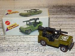 Vintage Hong Kong Hot Wheels Mattel U. S Army Redline Gun Diecast Toy Car 1970