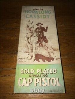 Vintage Hopalog Cassidy Gold Plated Toy Cap Gun Rare