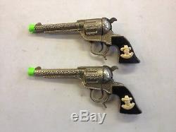 Vintage Hopalong Cassidy & Rare Holster Toy Cap Gun Pistols! Nice