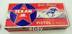 Vintage Hubley #251 Gold Plated Texan Jr. Cap Gun Mib