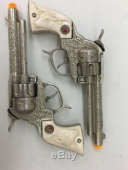 Vintage Hubley Cap Guns With Rhinestone Holsters & Cuffs