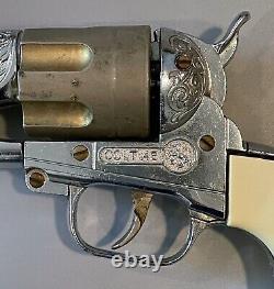 Vintage Hubley Colt 45 Revolver Cap Gun Cowboy Old West REPLICA Pistol & Holster