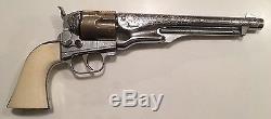 Vintage Hubley Colt 45 Toy Cap Gun Pistol with Holster 1950's 13.5 Long