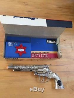 Vintage Hubley Deputy and Badge Cap Gun Mint in Box Cap Pistol Toy Antique