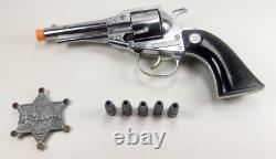 Vintage Hubley Die Cast Remington 36 Cap Gun Revolver Toy Made In USA wbullets