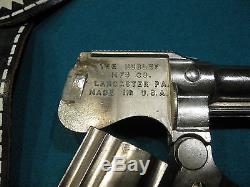 Vintage Hubley Leather Holster Belt Cap Gun Set- RARE markings
