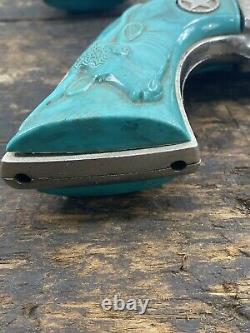 Vintage Hubley Texan 38 Toy Guns Turquoise Grips With Holster