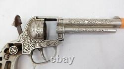 Vintage Hubley Texan Cast Iron Cap Gun Long Horn Pattern Handle Grip Toy Gun AE