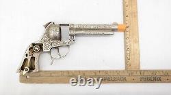 Vintage Hubley Texan Cast Iron Cap Gun Long Horn Pattern Handle Grip Toy Gun AE