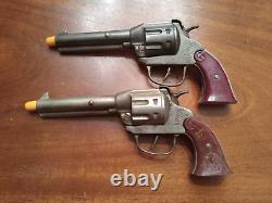 Vintage KILGORE LONE RANGER CAP GUNS 1938-1940 Set of (2) Western Cast Iron