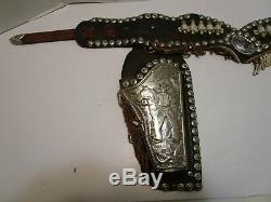 Vintage Keyston Brod. Dual Cap Gun Holster With Metal Clad Holsters Wow