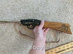 Vintage Kids Toy Rifle Woodstock pop gun Western cowboy 1970s etched Chief 21