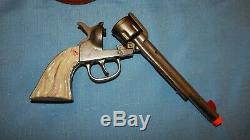 Vintage Kilgore Long Tom Cap Gun Cast Iron Nice Replica withHolster