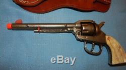 Vintage Kilgore Long Tom Cap Gun Cast Iron Nice Replica withHolster