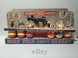 Vintage Knickerbocker Popeye Rolly Polly Cork Gun Target Set