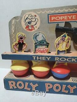 Vintage Knickerbocker Popeye Rolly Polly Cork Gun Target Set