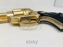 Vintage Large 12 Gold Cap Gun Pistol Hubley Cowboy 1950's Toy Revolver M21