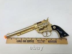 Vintage Large 12 Gold Cap Gun Pistol Hubley Cowboy 1950's Toy Revolver M21
