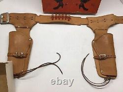 Vintage Leather Keyston Bros. Cap Gun Holsters In Box