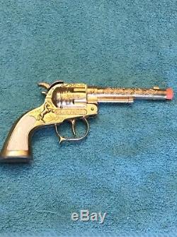 Vintage Leslie-Henry Gold Finish Gene Autry Cap Gun With Box