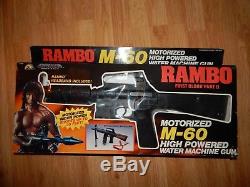 Vintage Ljn Toy Rambo M-60 Motorized Water Machine Squirt Gun Head Band