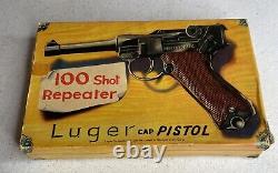 Vintage Lone Star Luger 9mm Diecast Metal 100 Shot Repeater Cap Gun Pistol & Box
