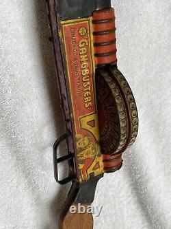 Vintage Louis Marx & Co. Gangbusters Crusade Against Crime Wind Up Toy Gun works