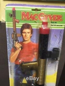 Vintage MACGYVER 80's Toy Machine Gun MOC TV Show Rare Spain old rifle Spy