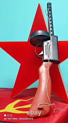 Vintage Machine Gun'shpagin' Tin Toy Plastic Rifle Soviet Cccp Era Bulgaria