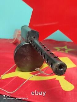 Vintage Machine Gun'shpagin' Tin Toy Plastic Rifle Soviet Cccp Era Bulgaria