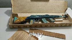 Vintage Machine Gun'shpagin' Tin Toy Plastic Rifle Soviet Cccp Era Bulgaria