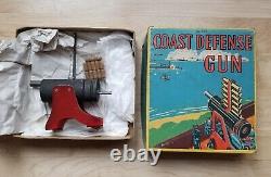 Vintage Marx Baldwin COAST DEFENSE GUN Gatling Wood & Steel Artillery Cannon Toy