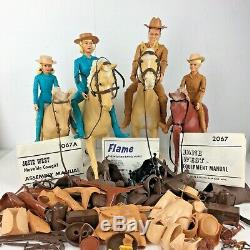 Vintage Marx Johnny West Jane Lot Toy Horses Accessories Cowboy Clothes Gun Chap