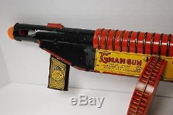 Vintage Marx Tin Litho Wind Up G-Man Toy Gun Wind Up Noise & Sparks WORKS SJ 77F