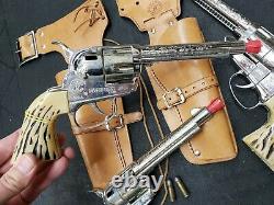 Vintage Mattel Fanner 50 Double Cap Gun Set with THREE PISTOLS & Bullets