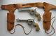Vintage Mattel Fanner 50 Double Leather Holster With 2 Guns