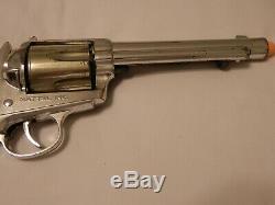 Vintage Mattel Shootin' Shell. 45 TWO Cap Guns & DOUBLE LEATHER HOLSTER SET