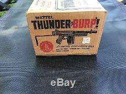 Vintage Mattel Toy Thunder Burp Submachine Gun With Vibrasonic Sound With Box