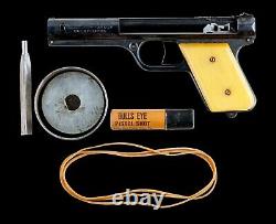 Vintage Metal Yellow Handle Circa 1937 Bulls Eye SHARP SHOOTER Gun Pistol & Box