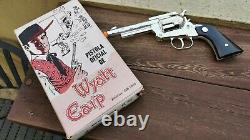 Vintage Mexican Die-cast Toy Gun Official Gun Toy Wyatt Earp New In Ob Mexico