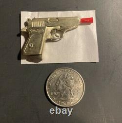 Vintage Miniature 2 mm Pinfire Cap Gun Replica Keychain Walther Charm Lot Of 3