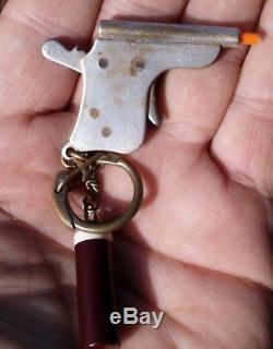 Vintage Miniature Keychain Pinfire Pistol CAP GUN GERMANY