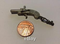 Vintage Miniature-Mechanical working Cap Gun Pistol Watch chain fob item
