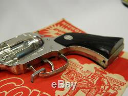 Vintage NICHOLS Cow Puncher Silver Poney Toy Cap Gun On Original Card