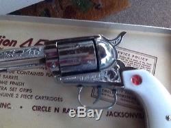Vintage Nichols Ranch Mark II Stallion 45 Toy Gun 6cartridges 2 Grips Never Used