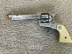 Vintage Nichols Stallion 38 Cartridge Loading Toy Cap Gun and 6 Original Bullets