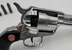 Vintage Nichols Stallion 45 Mark II Cap Pistol 12 Die-Cast Toy Gun With6 Caps VG